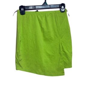Neon Green Mini Slit Skirt Size Medium
